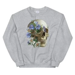 Skull Unisex Sweatshirt - Floral -Codex Anatomicus Shop mockup 366bc3d2