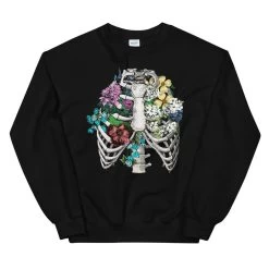 Ribcage II Unisex Sweatshirt - Floral -Codex Anatomicus Shop mockup 42afea72