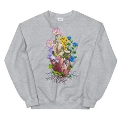 Heart I Unisex Sweatshirt - Floral -Codex Anatomicus Shop mockup 4acc1f27