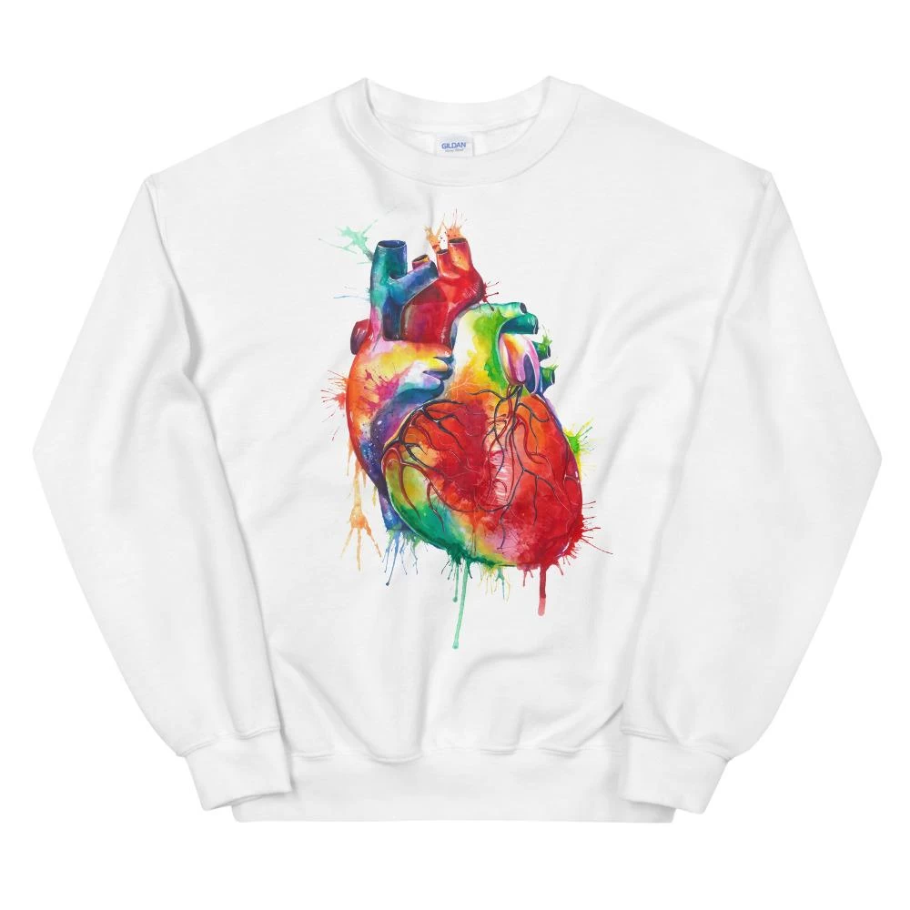 Heart III Unisex Sweatshirt - Watercolor 5 Heart III Unisex Sweatshirt - Watercolor - Image 3