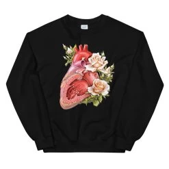 Heart II Unisex Sweatshirt - Floral -Codex Anatomicus Shop mockup 5e9c6441