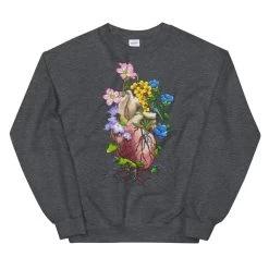 Heart I Unisex Sweatshirt - Floral -Codex Anatomicus Shop mockup 6bb6b6e0