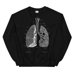Lungs Unisex Sweatshirt - Chalkboard -Codex Anatomicus Shop mockup 6f38b15a