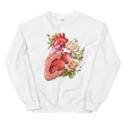 Heart II Unisex Sweatshirt - Floral -Codex Anatomicus Shop mockup 79df5b35
