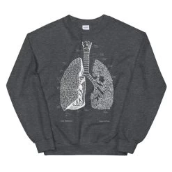 Lungs Unisex Sweatshirt - Chalkboard -Codex Anatomicus Shop mockup 9ba652ec