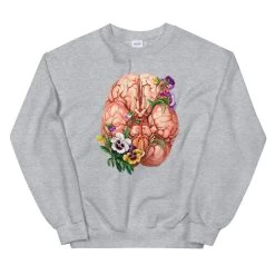 Brain Unisex Sweatshirt - Floral -Codex Anatomicus Shop mockup ad7949d7