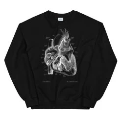 Heart II Unisex Sweatshirt - Chalkboard -Codex Anatomicus Shop mockup addbc3b3