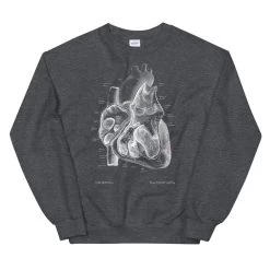Heart II Unisex Sweatshirt - Chalkboard -Codex Anatomicus Shop mockup b89e01d9