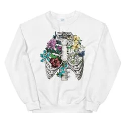 Ribcage II Unisex Sweatshirt - Floral -Codex Anatomicus Shop mockup d2d3f587