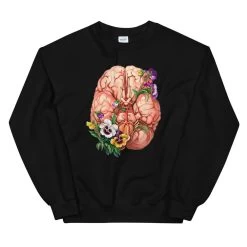 Brain Unisex Sweatshirt - Floral -Codex Anatomicus Shop mockup d92e6282