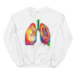 Lungs Unisex Sweatshirt - Watercolor -Codex Anatomicus Shop mockup de956ae7