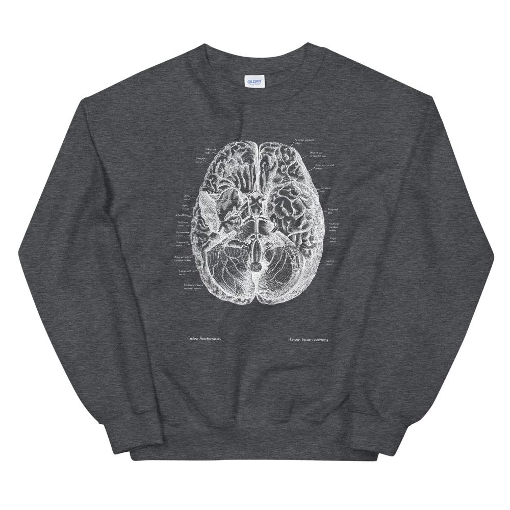 Brain II Unisex Sweatshirt - Chalkboard 6 Brain II Unisex Sweatshirt - Chalkboard - Image 4