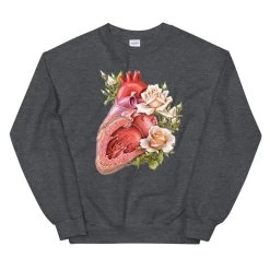 Heart II Unisex Sweatshirt - Floral -Codex Anatomicus Shop mockup ebe9632c