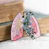 Lungs With Flowers - Enamel Pin -Codex Anatomicus Shop pin2 1 lungssss 1