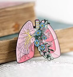 Lungs With Flowers - Enamel Pin