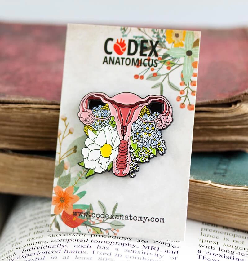 Uterus With Flowers - Enamel Pin 4 Uterus With Flowers - Enamel Pin - Image 2